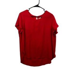 Japna Light Weight Red Short Sleeve Blouse Size XL